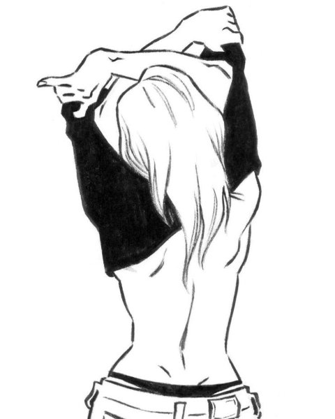 Картинки для срисовки девушки со спины