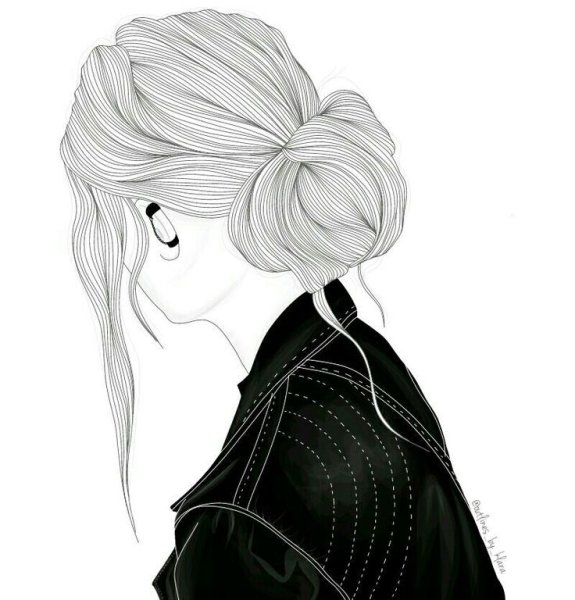 Черно белые рисунки девушек