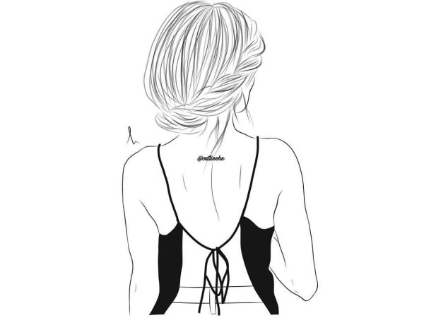 Рисования девушка со спины