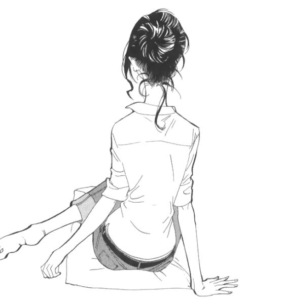 Девушка со спины карандашом