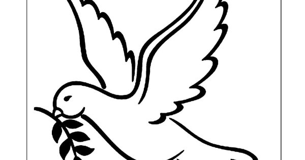 Трафарет голубя для вырезания