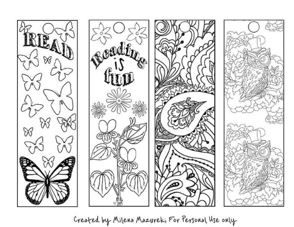 Трафарет закладки для книг