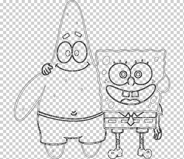 Губка Боб трафарет для раскраски
