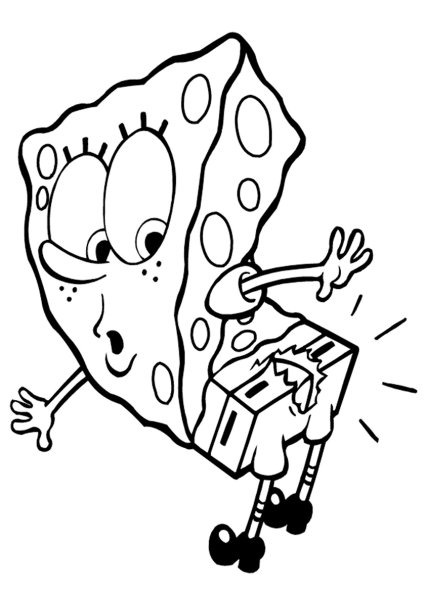 Раскраска Спанч Боб квадратные штаны