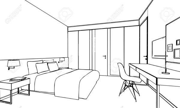 Минимализм эскиз интерьера комнаты подростка