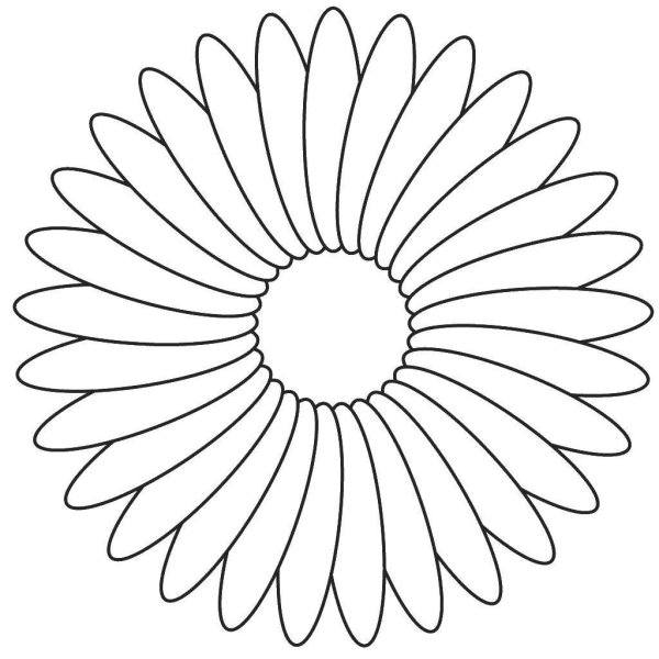 Цветок с улыбкой для раскрашивания