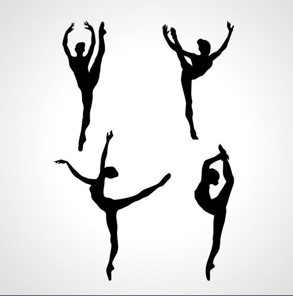 Силуэт гимнастки в прыжке