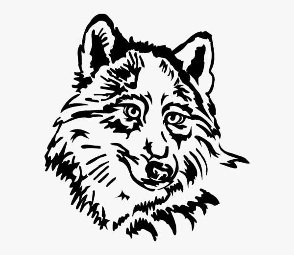 Трафарет волка для вышивки