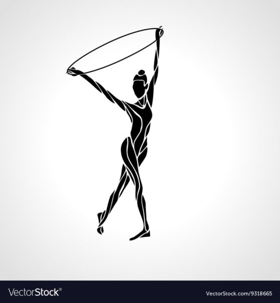 Гимнастка с обручем силуэт