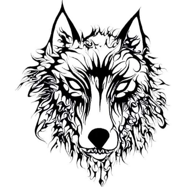 Волк тату эскиз