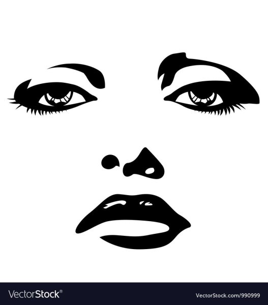 Женское лицо вектор