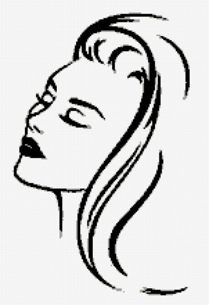 Контур женского лица в профиль