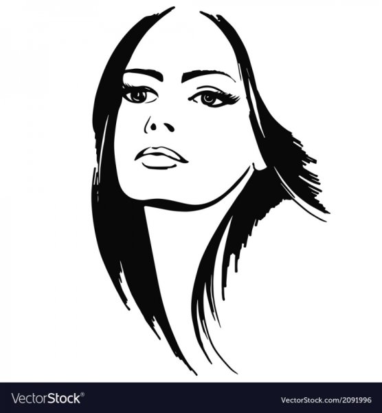 Очертание портрета девушки