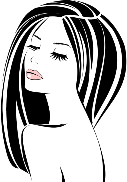 Силуэт лица девушки с волосами