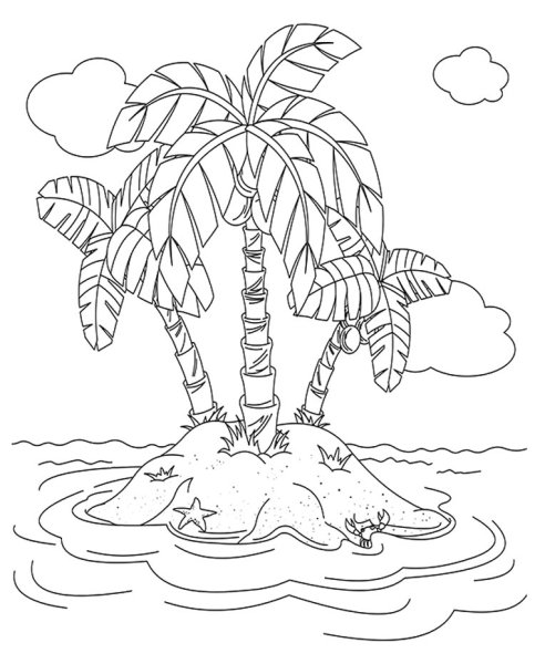 Остров раскраска