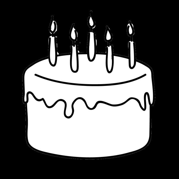 Тортик нарисованный черно белый