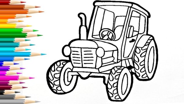 Раскраска «синий трактор»