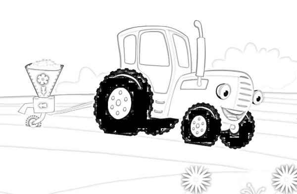 Трактор трафарет для детей