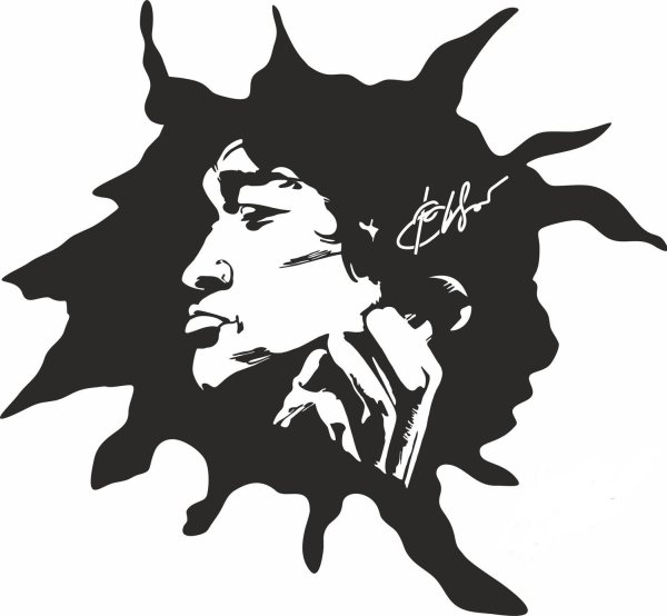 Виктор Цой трафаретный портрет