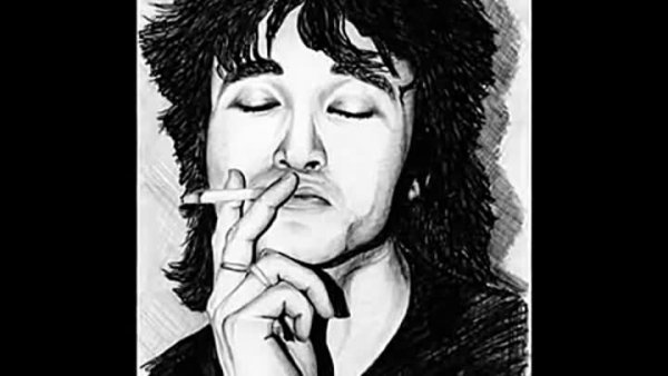 Портрет Цоя черно белый