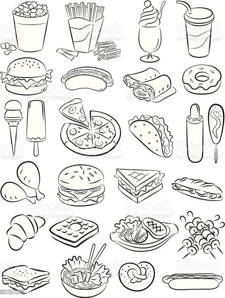 Раскраски фаст фуд