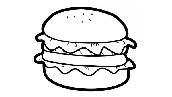 Бургер раскраска для детей