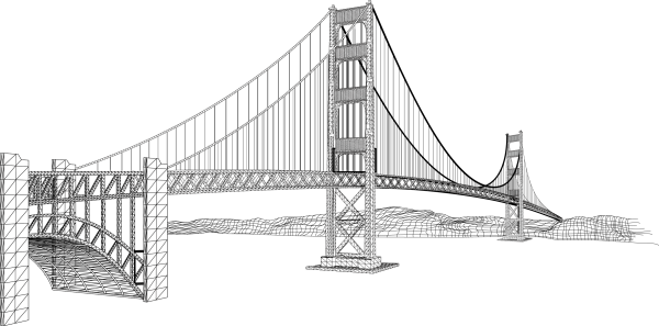 Мост Голден гейт срисовки