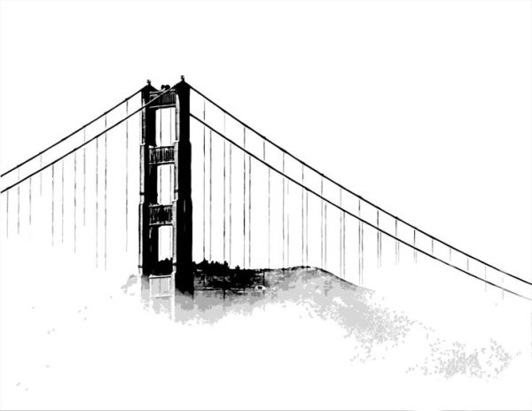 Мост золотые ворота чертеж