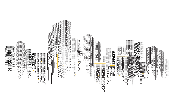 Силуэты домов города