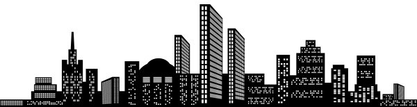 Очертания города на белом фоне
