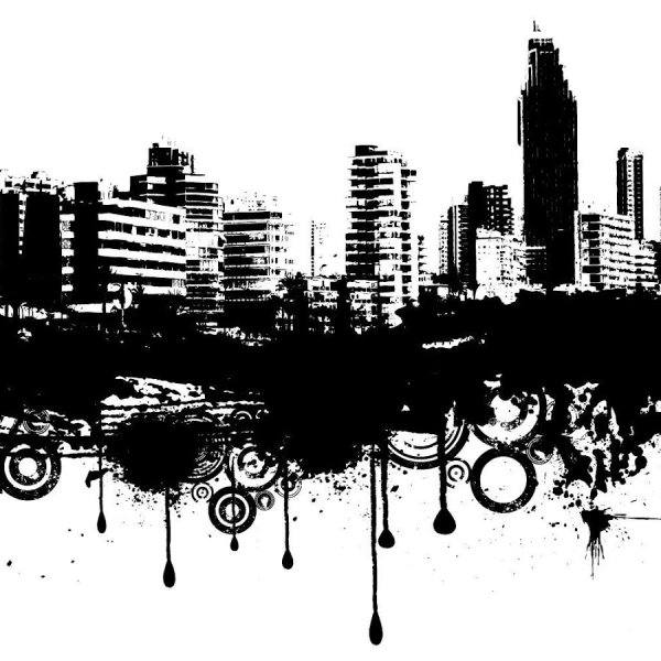 Черно белый город