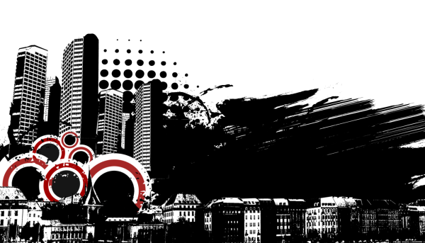 Силуэт разрушенного города