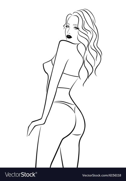 Силуэт девушки в купальнике