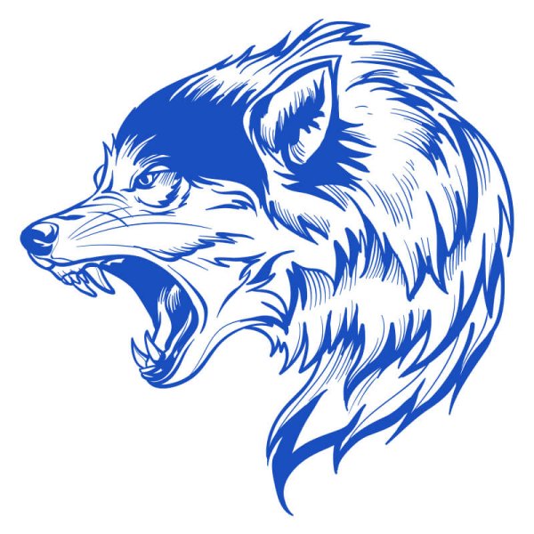 Тату голова волка