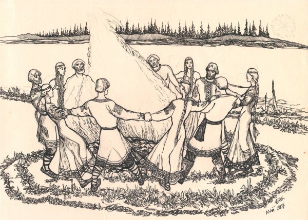 Эскиз народного праздничного обряда