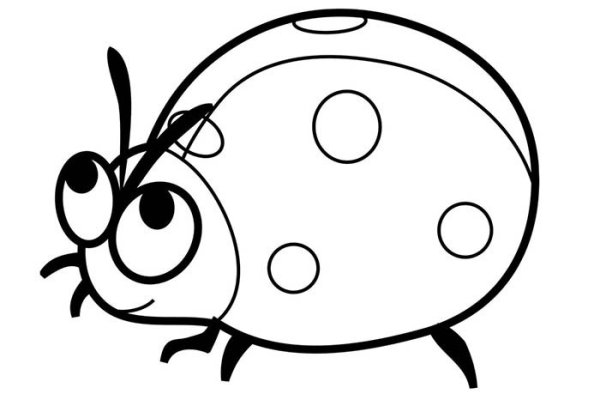 Раскраска Божья коровка смешная