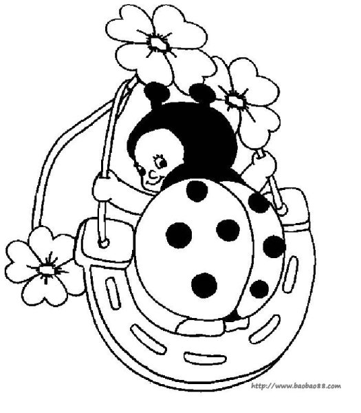 Раскраска Божья коровка вторая младшая группа