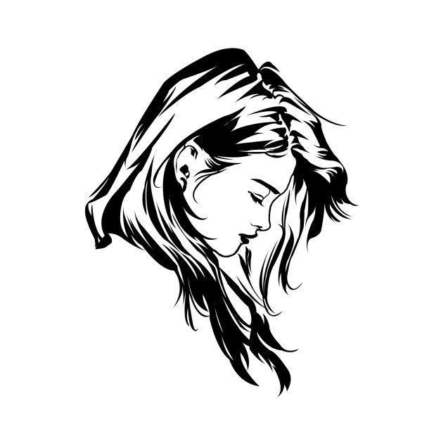 Черно белые рисунки девушек