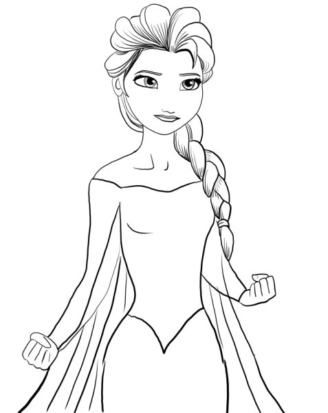 Раскраска Эльзы из холодного сердца 2