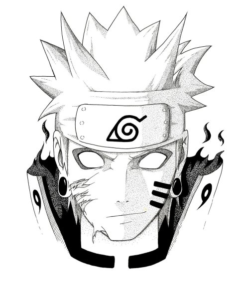 Наруто вектор чб