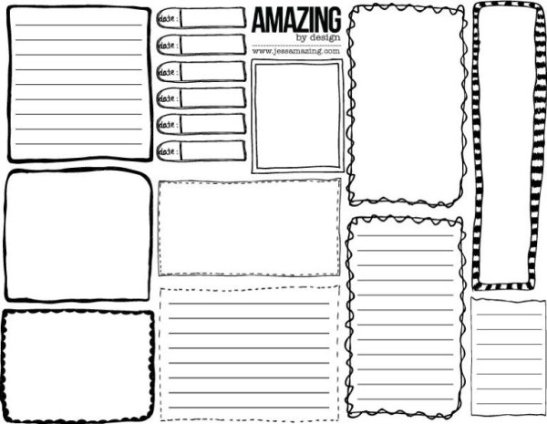 Распечатки для личного дневника черно белые