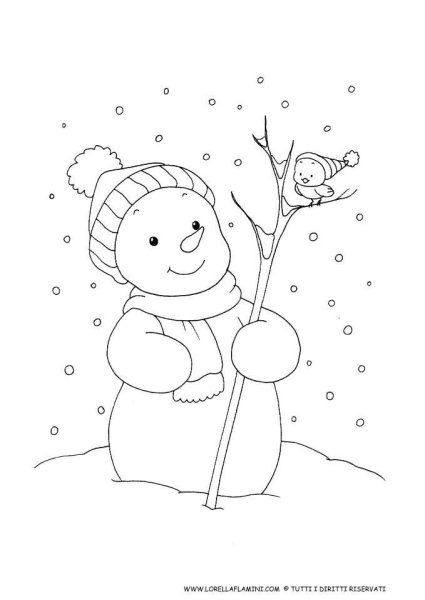 Снеговик раскраска