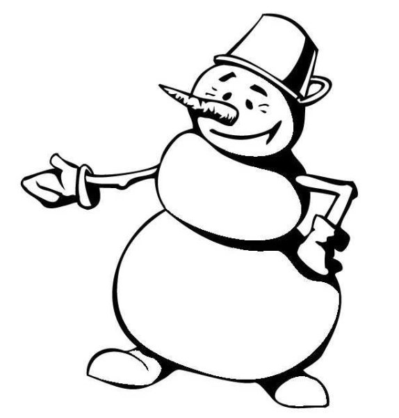 Трафарет снеговика для детей