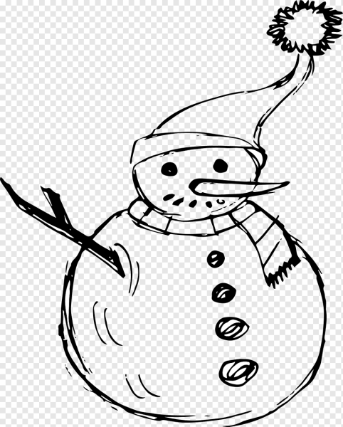 Снеговик картинка раскраска