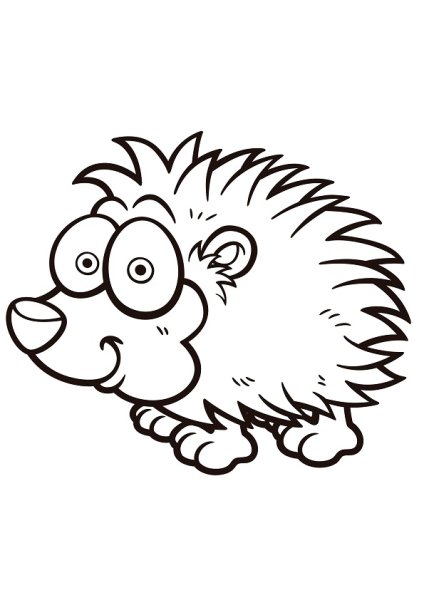 Раскраска веселый Ежик