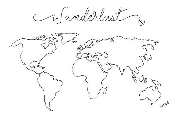 Карта мира контур