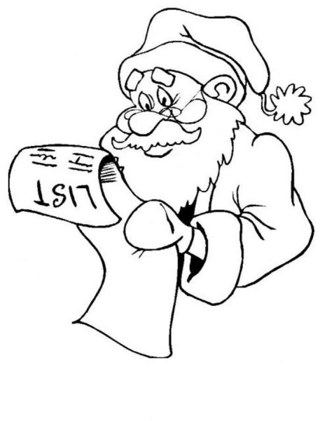 Дед Мороз черно белый