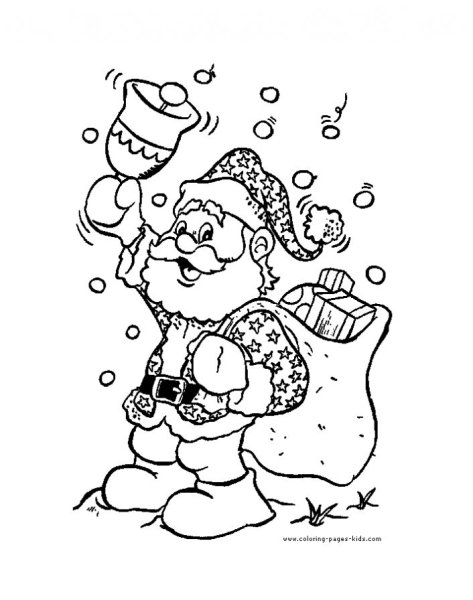 Раскраска дед Мороз с подарками