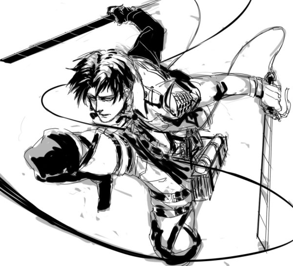 Леви в полный рост Манга