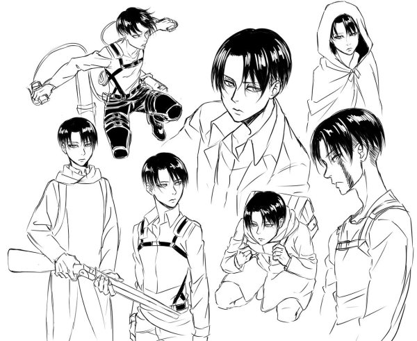 Атака титанов Леви для распечатки